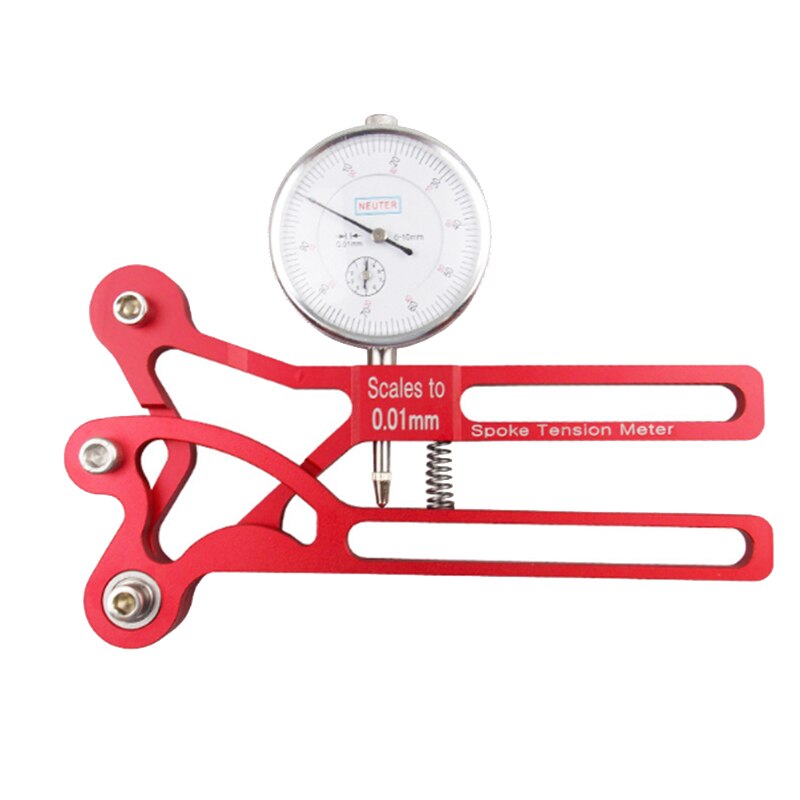 Jauge De Tension Pour Rayons De Vélo - Tensiomètre Avec 2 Clés à Rayons - Pour Ajuster Et équilibrer Les Roues - Aluminium Rouge