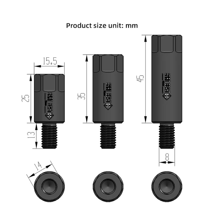 Espírito besta adaptadores de espelho da motocicleta 10mm espelhos retrovisores parafuso conversão scooter elétrico m10 espelho parafuso