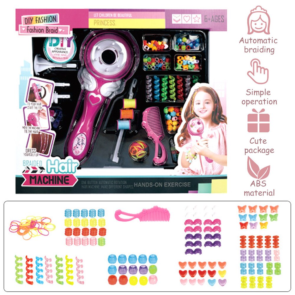 Conjunto de trenza de juguete eléctrico para niñas y niños, Kit de juego de simulación de princesa, fácil de operar, conjunto de trenza, de cumpleaños para niños