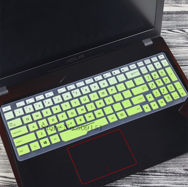 For Asus ROG Strix GL553VD GL553 FZ53VD FX553VE FX553VD FX53VW GL753VE ZX53VW 15 17 inch Notebook keyboard cover protector Skin: Gradual green