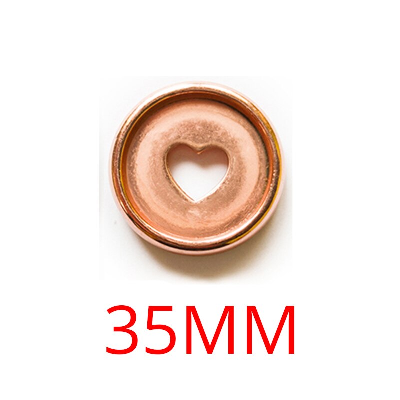 Anillas de encuadernación redondas para cuaderno, anillas con forma de corazón de oro rosa de 35mm, agujero De Seta, encuadernación, hebilla de disco de plástico, suministros de oficina, 24 Uds.: Rose gold