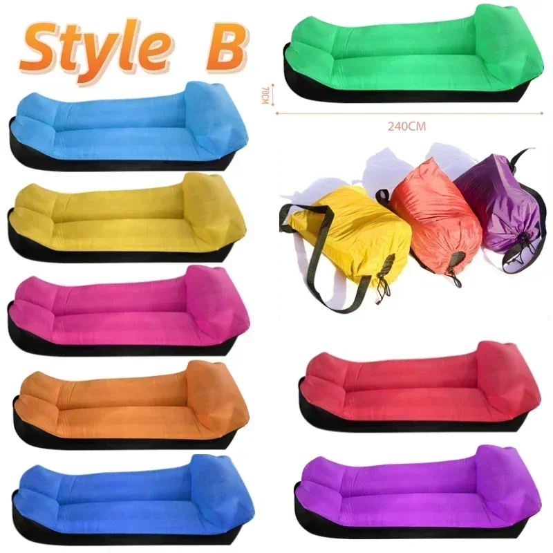 Aufblasbare Sofa-Matratze, zusammenklappbare Campingmatte, Luftbett, Einzelgröße, draussen-Isomatte für Ausflüge, Kissen, tragbare draussen-matt