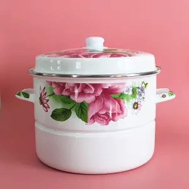 Enamel Thickened Enamel Soup Pot 18/20/22/24/28cm Steamer Milk Pot Stew Pot Boiling Traditional Chinese Medicine Kettle General