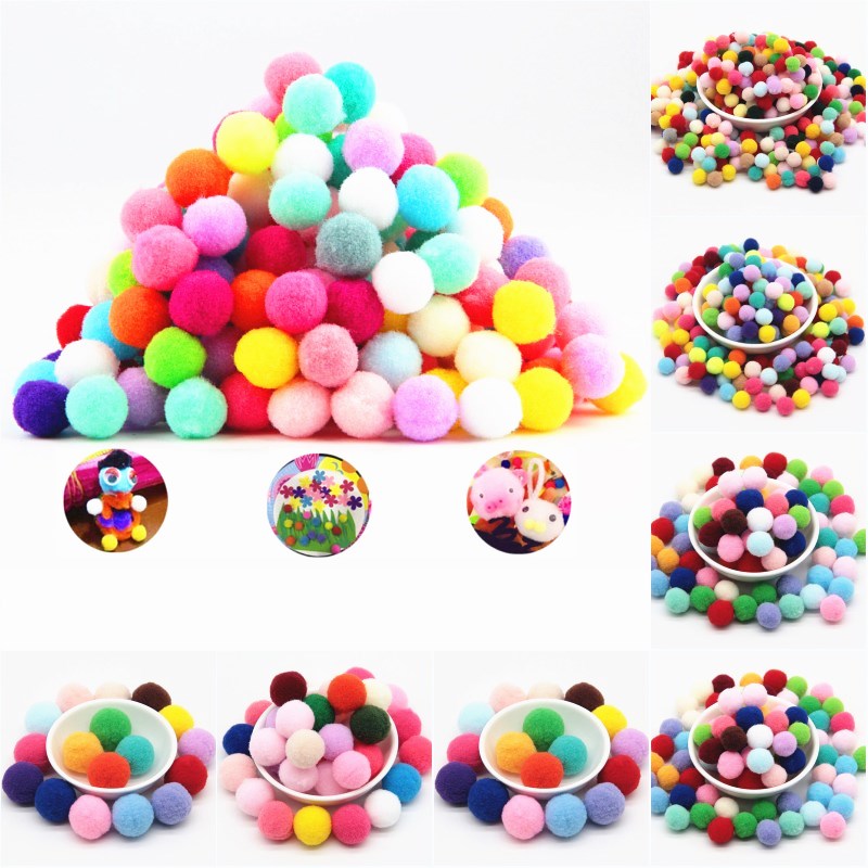 Mini pompones esponjosos de colores variados para decoración del hogar, manualidad de juguete DIY, suministros de decoración para bodas, 32-500 Uds., 8/10/15/20/25/30mm