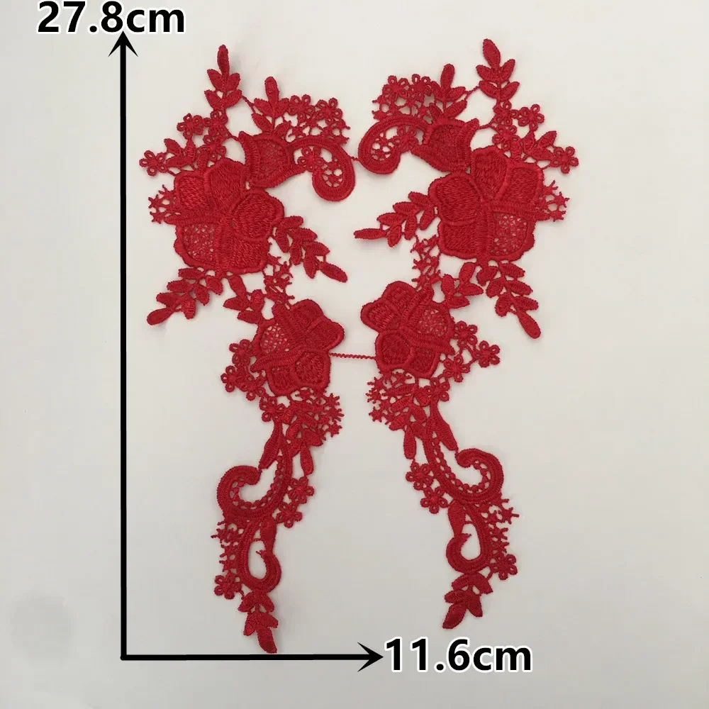 Bordado de poliéster rojo bordado colorido encaje de costura DIY de 1-10 piezas accesorios de ropa decorativos: Multicolor / L