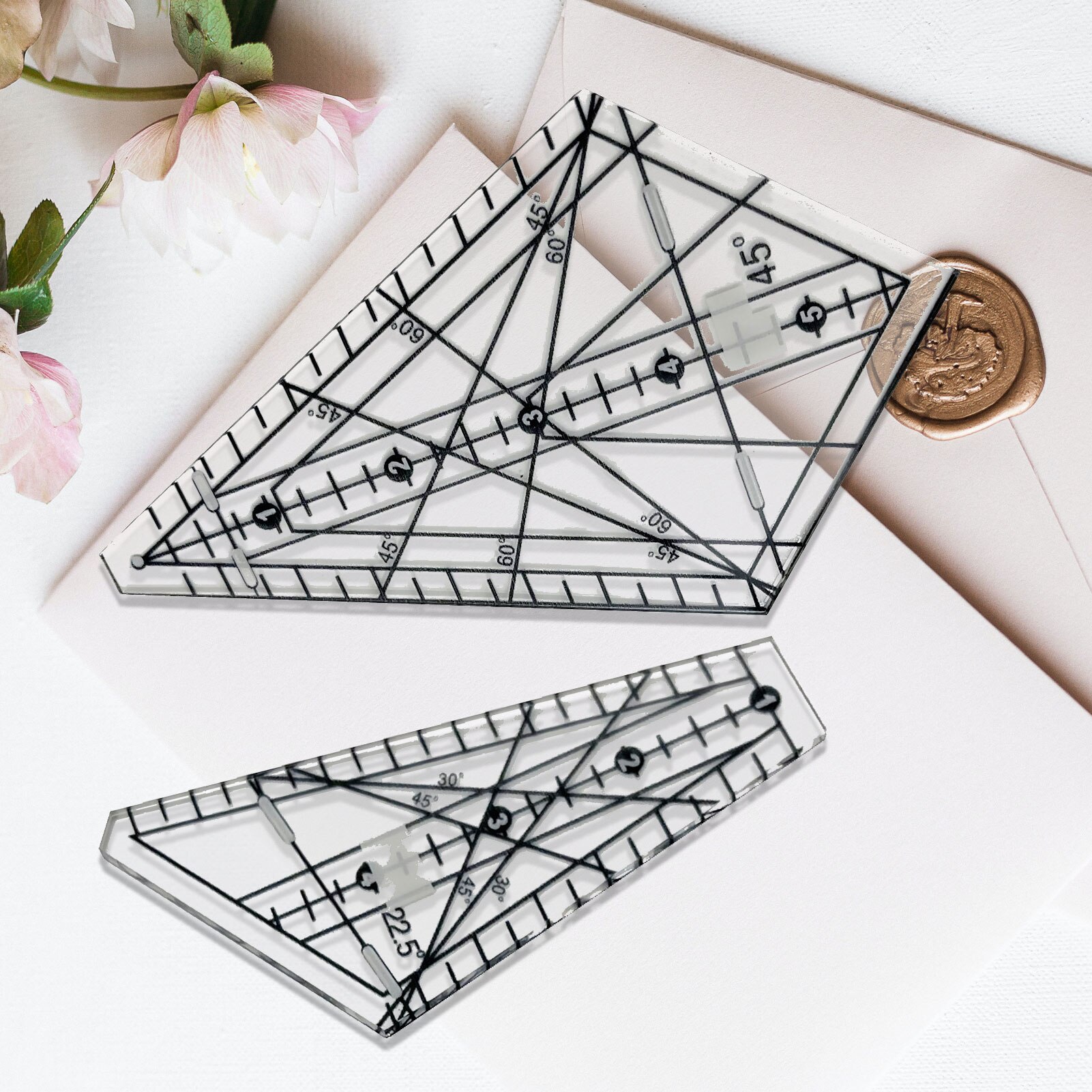 Transparent Grids Quilting Rulers Durable Acrylic Quilting Ruler Art Ruler Sewing Rulers and Templates for Innovative Quilting