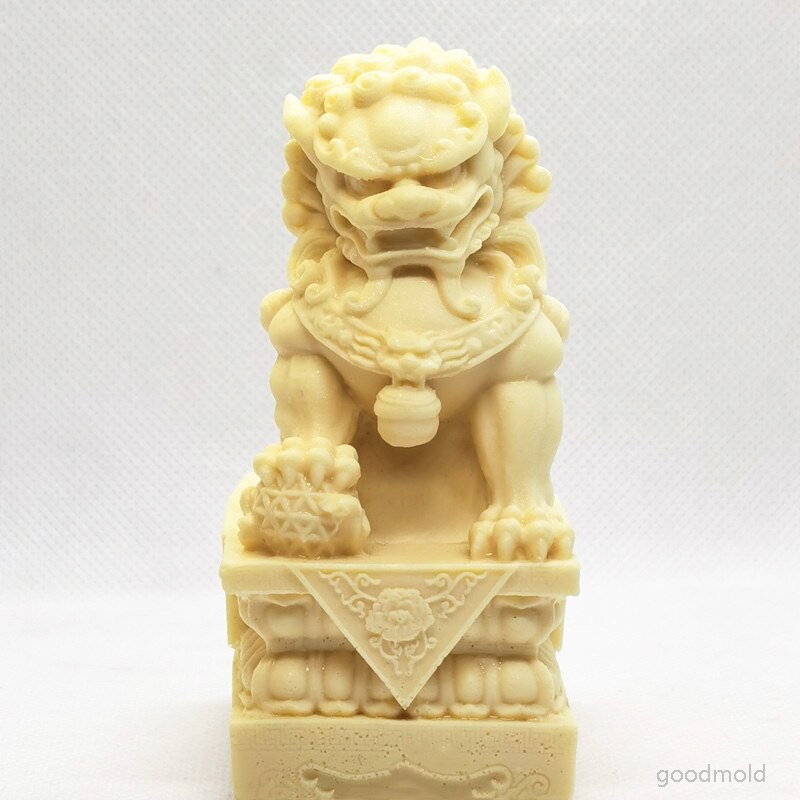 Stampo in cemento di grandi dimensioni in pietra leone stampo in pietra stile cinese scultura in gesso stampo in cemento decorazione stampi in silicone