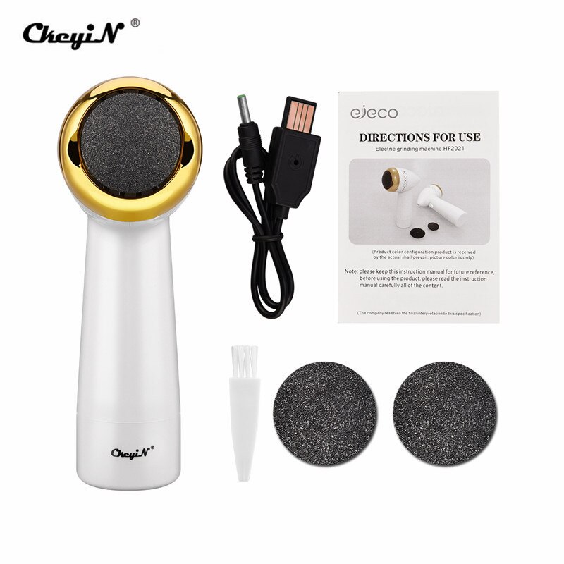 Electric Foot File Grinder Dead Skin Callus Remover for Foot Pedicure Tools Feet Care Foot Grinding Machine 2 Replacement Head50: Gold