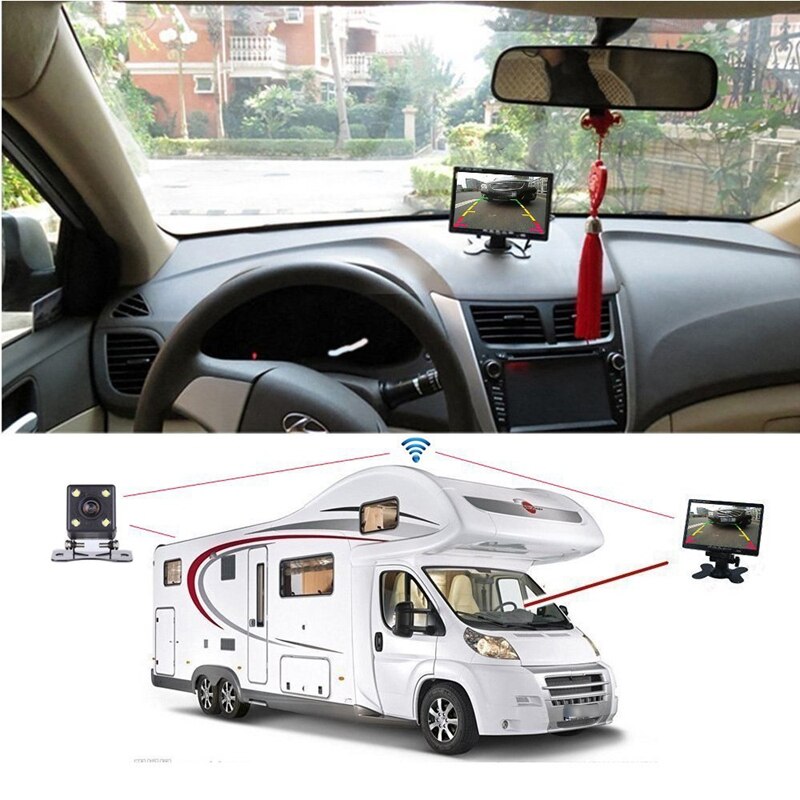 Car Monitor 7 Inch TFT LCD Rear View Camera IR Universal Mirror Parking Assistance for Trucks