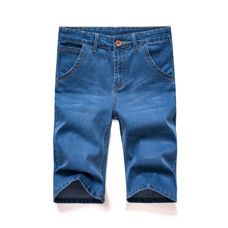 De D'été Mince En Denim De Coton de Mâle Court Hommes Genou Longueur Bleu Doux Décontracté Short: light blue / 36
