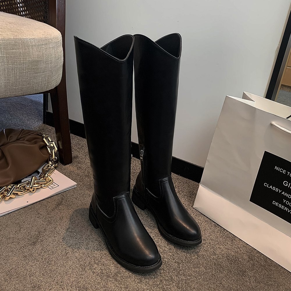 Thick Leg Boots Fat Mm Big Circumference Autumn And Winter Single Boots But Knee Boots Female Knight Boots