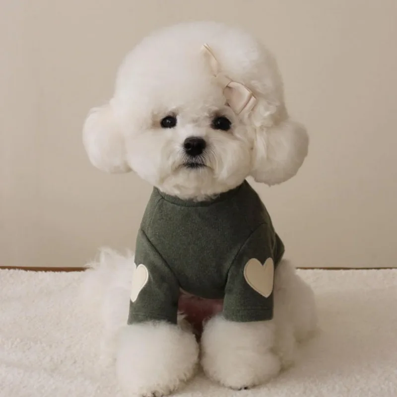 Love Winter Warm Pet Dog Clothes Base Shirt Cute Love Bear Teddy Yorkshire Hoodie Cat Pet Warm Clothes Designer Puppy Clothing: XL / Black