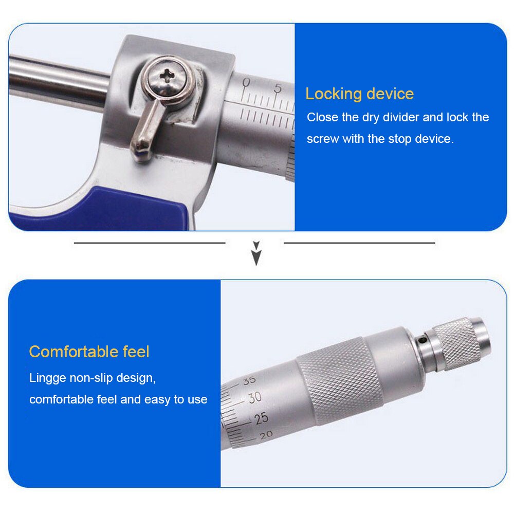 Mikrometer 0-25mm metrisch Hartmetall Messgerät Durchmesser Industrielle Zauberstab Dicke Messen Messgerät Hohe Präzision Metall Sauerei werkzeug