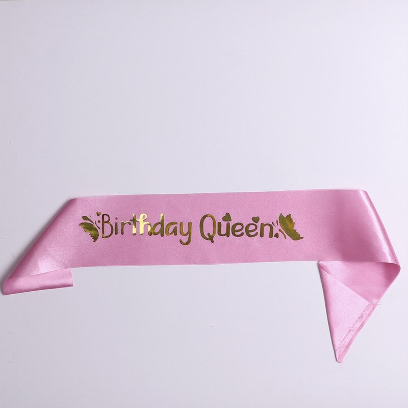Ceinture en Satin pour fille, pour anniversaire, reine, paillettes, sirène, pour fille, rubans, fournitures de pour fête, accessoires de décoration: Rose