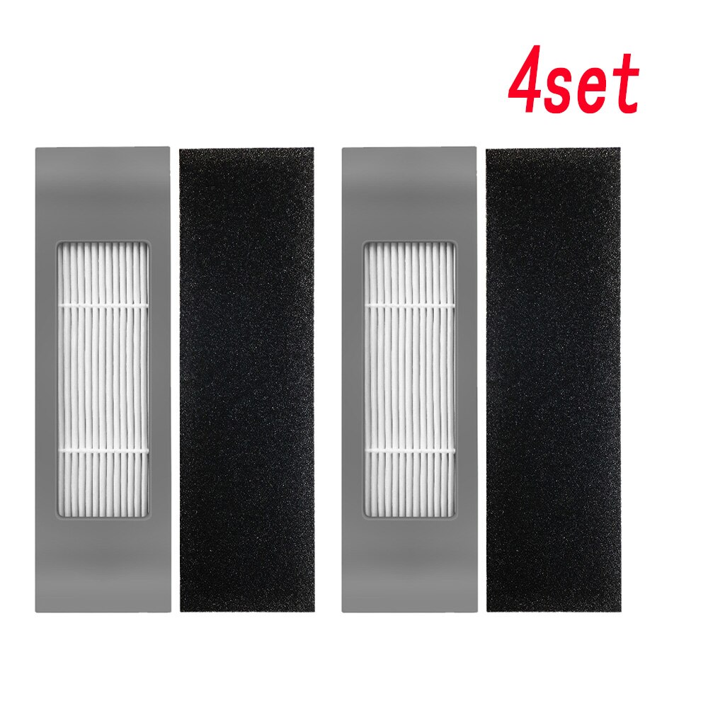 Filter Side Brush Mop Cloth Set for Ecovacs Deebot Ozmo T8 Vacuum Cleaner Parts replacement home accessories: 4set filter