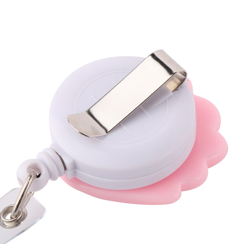 6 colors Shell Shape Resin Pull Name ID Card Badge Reel Holder Nurse Badge Reel Clip Retractable Exhibition Chest Card