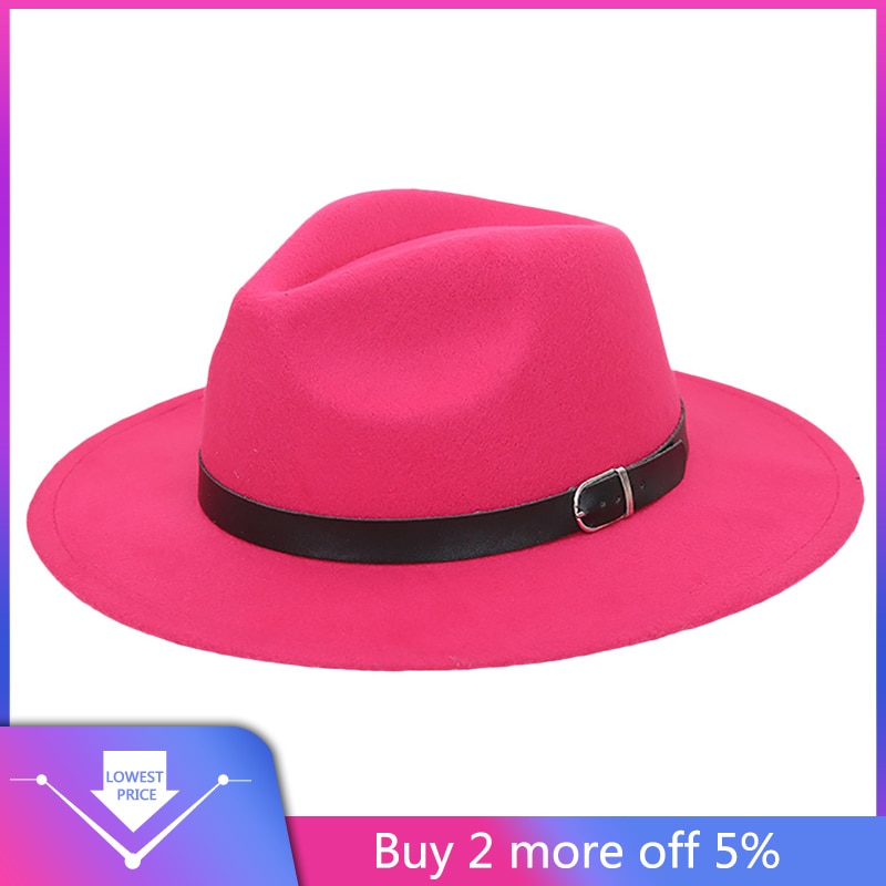 Special Felt Hat Women's Crushable Wool Felt Outback Hat Panama Hat Wide Brim with Belt Hat Chapeau Femme feutre