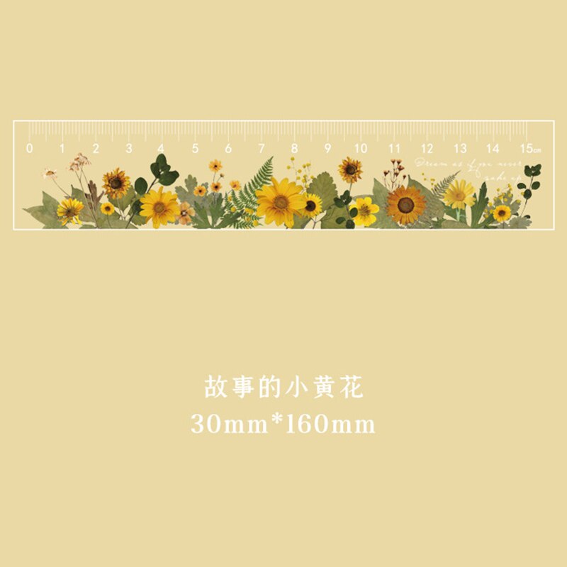 15CM Kawaii Daisy Rose Ruler Acrylic DIY Drawing Drafting Tools Multifunction Student School Office Supplies Escolar