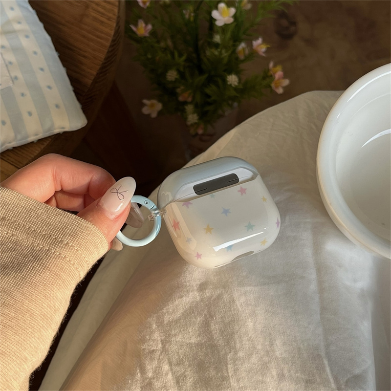 Bunte Sterne für iPhone Kopfhörerhülle Airpods 4 kabellos Bluetooth Kopfhörerhülle Airpod Profi 2 iPod Kopfhörerhülle Airpods 3 Hülle