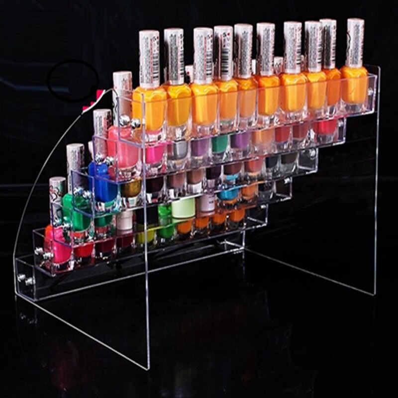 Nagellack Lagerung Regal Gestell transparent Acryl Nagellack Ausstellung Zauberstab Regal Heimat Deko 2-7 Schichten mehrschichtig verwöhnen