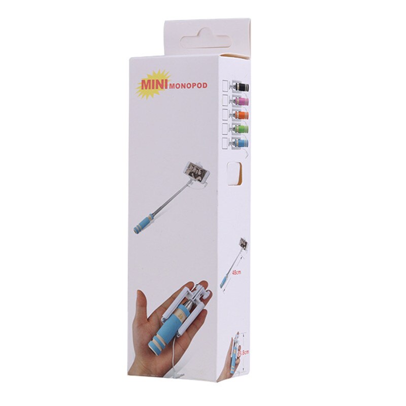 Schattige mini spons opvouwbare selfie stick uitschuifbare mobiele telefoon camera monopod portret handheld voor iphone 6 6s plus 5 5s se 5