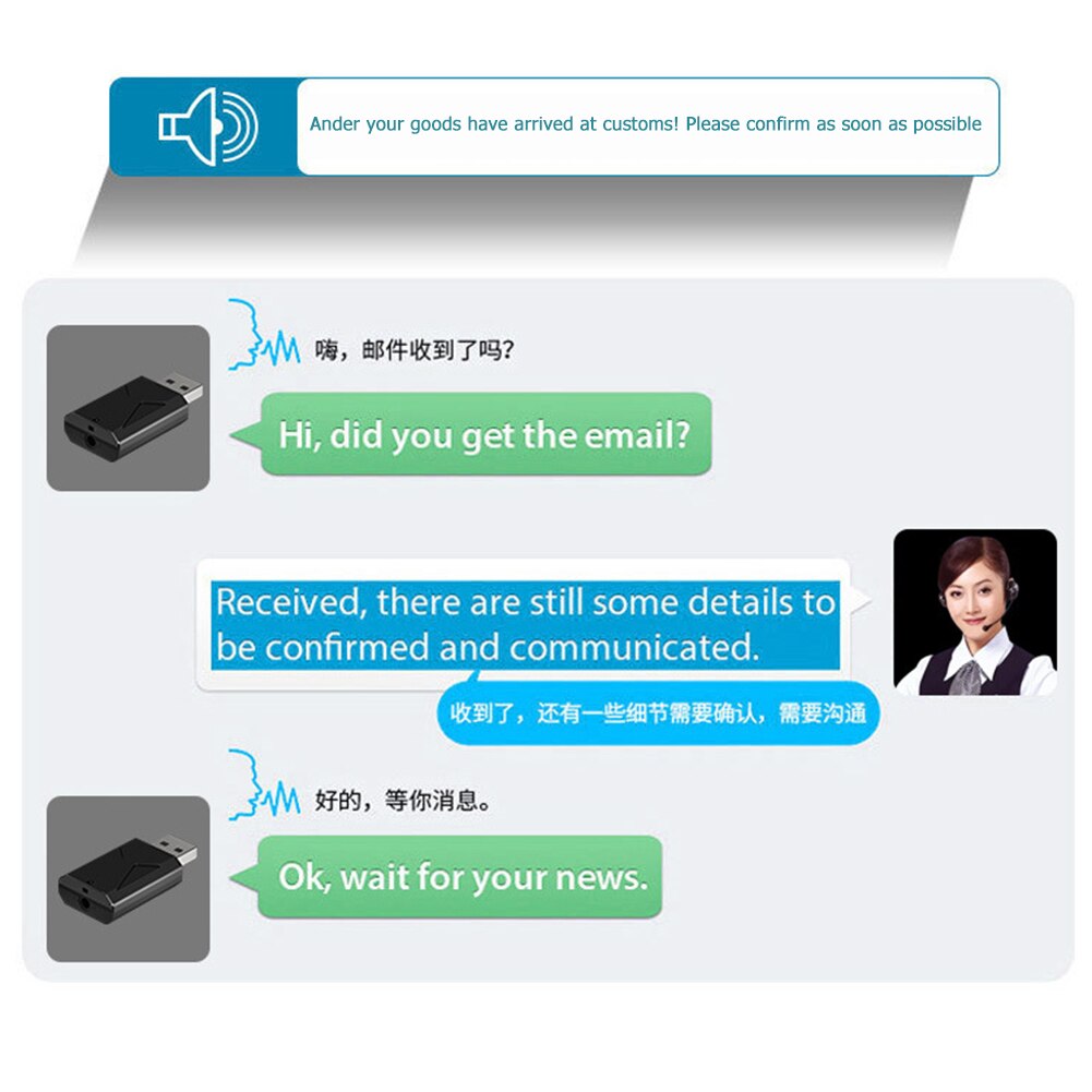 28 Language Smart USB Voice Translator AI Speech Recognition Translator Support