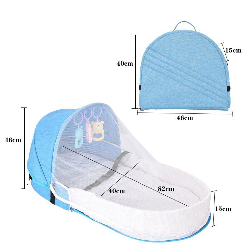 Baby Draagbare Vouwen Bed Met Klamboe Luifel Verhoog Hek Dikke Katoenen Pad Reizen Bed Tent Voor Pasgeboren Baby Peuter