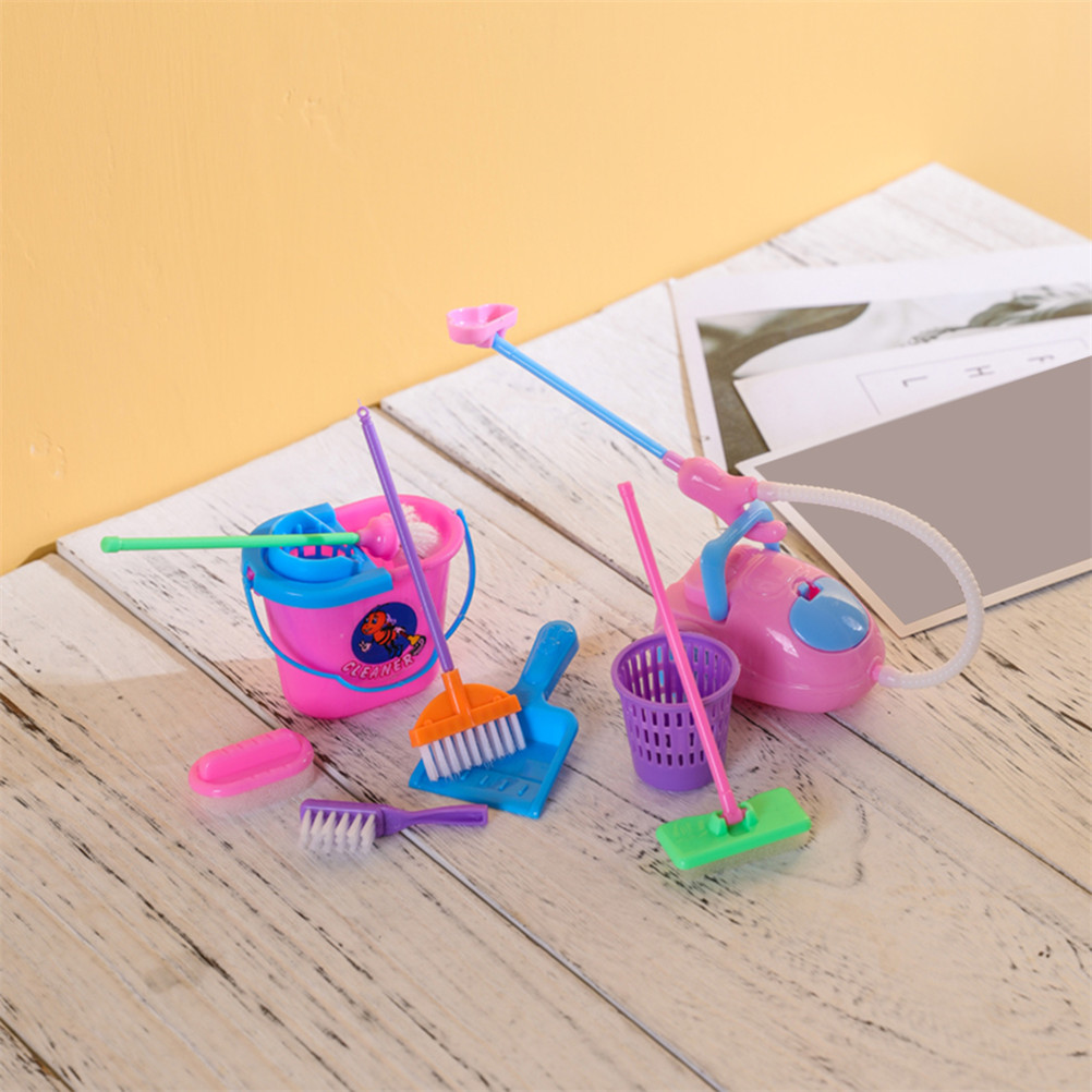 9 Pcs Kinderen Educatief Speelgoed Cleaner Ware Borstel Speelgoed Plastic Huis Keuken Schoonmaken Tool Meubels Borstel