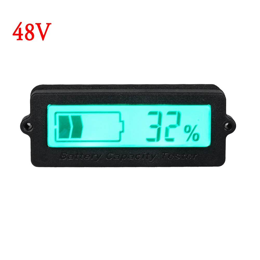 Auto 12V-48V Lead-acid Lithium Blue LCD Voltmeter Meter Car Battery Capacity Analyzer Monitor Motorcycle Tester Indicator: 48V