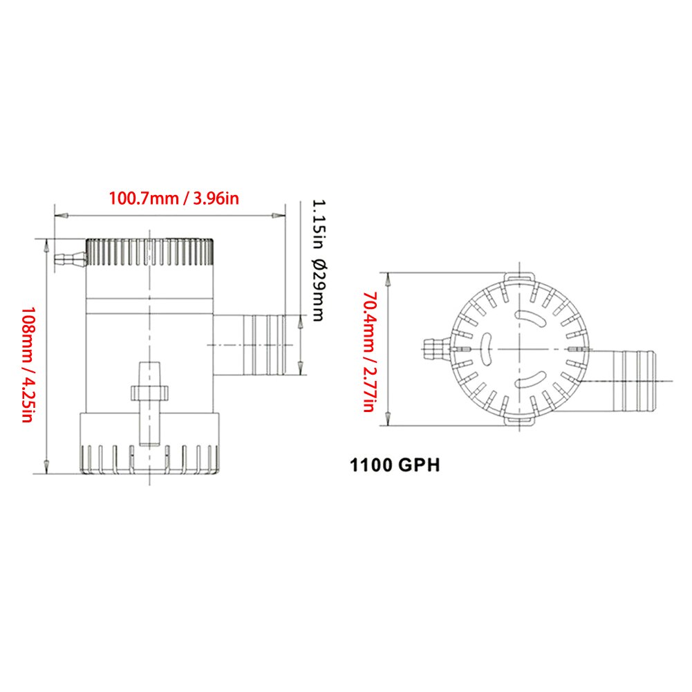 1100GPH 12V/24V Elektrische Marine Submersible Bilge Sump Waterpomp Met Schakelaar Voor Boot Automatische Schakelaar combinatie Set