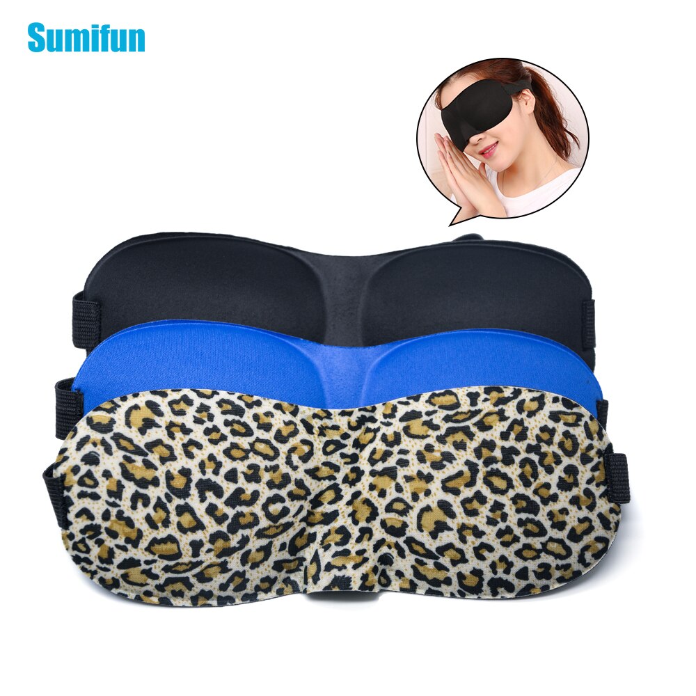 3D Slaapmasker Zacht Draagbare Blindfold Travel Eyepatch Natuurlijke slapen Eyeshade Cover Shade Eye Patch Katoen Blauw Zwart C1372