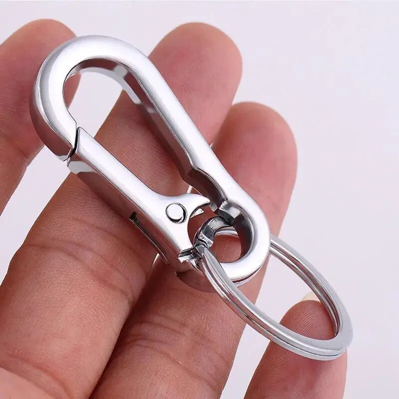 Sleutelhanger Roestvrij stalen sleutelhangers Karabijnhaken Stevige sleutelhanger Sleutelhouder te gebruiken Veiligheid