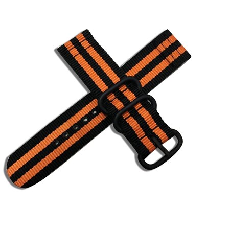 Nopeasti irrotettava kangas nylon kellonranneke huawei kellolle gt honor magic kelloranneke rannehihna metallinen rannekoru vyö ticwatch prolle: Musta oranssi