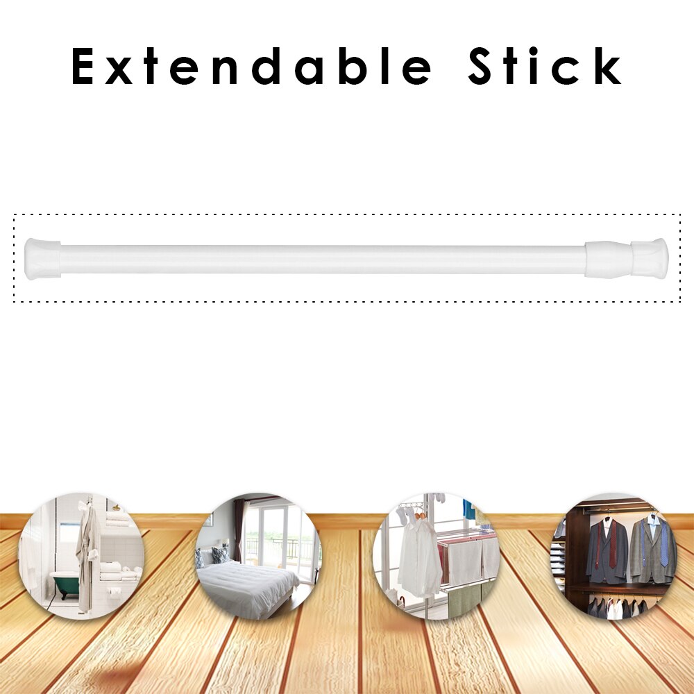 Multi Purpose Spring Loaded Extendable Adjustable Telescopic Net Voile Tension Loaded Hanger Curtain Rail Pole Net Rods