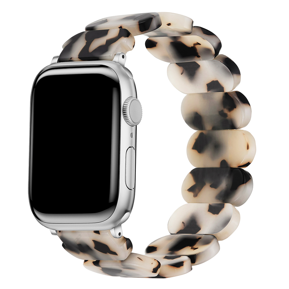Resin strap for Apple watch band 38mm 40mm 41mm 42mm 44mm 45mm 49mm Resin elastic force Strap correa iwatch series 9 8 7 SE 6 5: Beige / 14mm