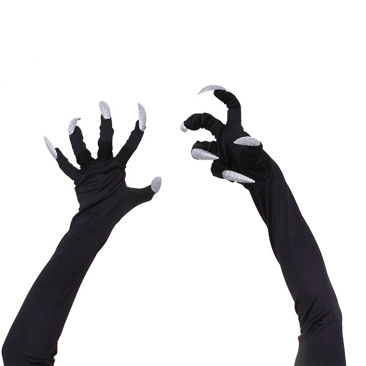 Lange Vingernagel Handschoen Halloween Party Cosplay Props Kostuum Accessoires Acryl Nagels Klauw Punk Dunne Handschoenen Manchetten Beste Cadeau