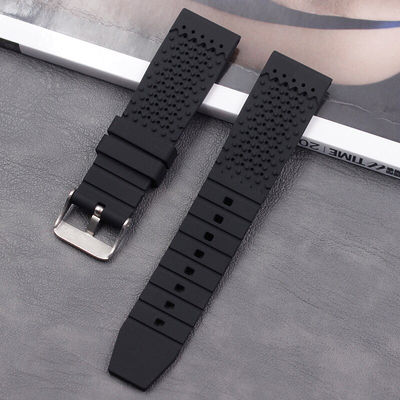 Horloge accessoires heren zachte siliconen band 22mm dames sport casual waterdichte natuurlijke rubberen band gesp