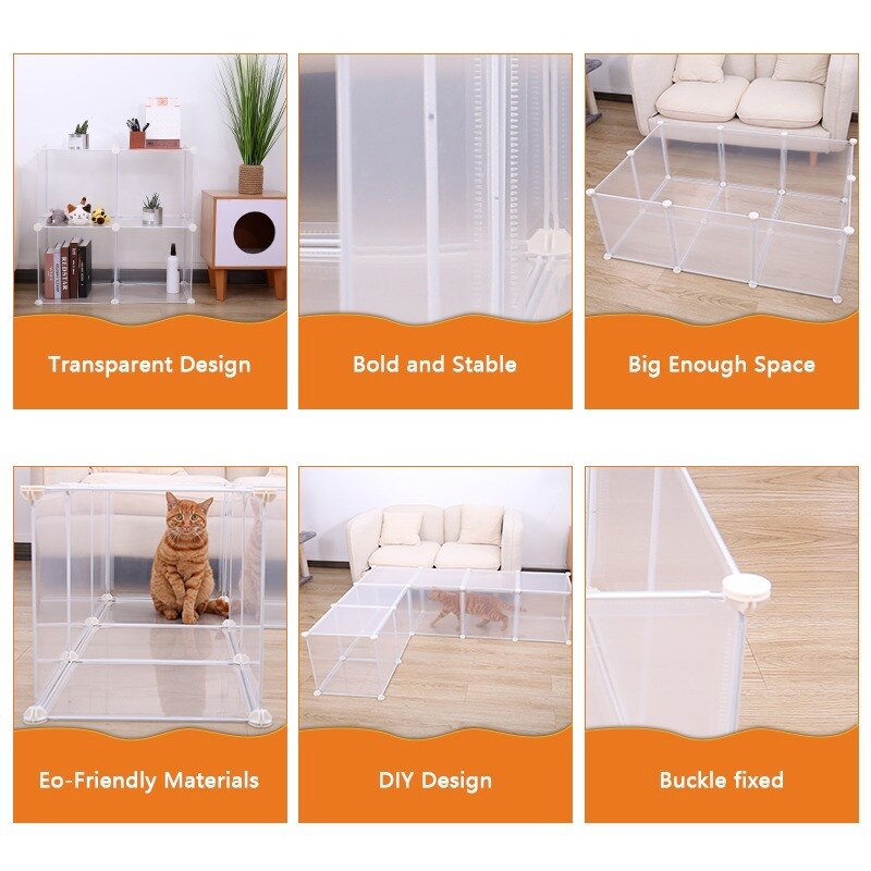 Small Animal Cage Foldable Pet Dogs Playpen Crate Fence Puppy Kennel House Exercise Training Cage Puppy Kitten Space Dog Supplie