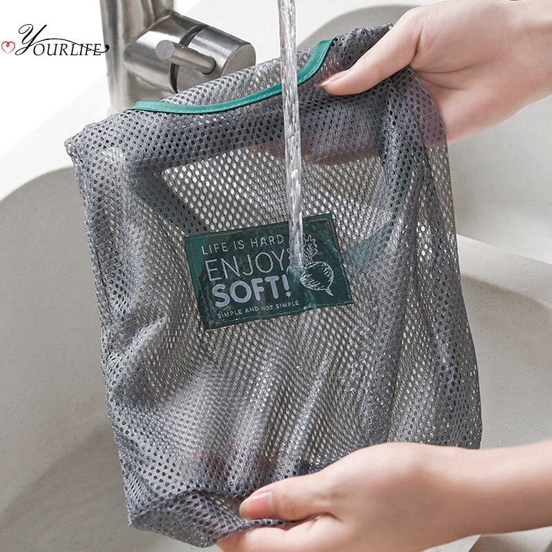 OYOURLIFE Reusable Produce Bags Multi-function Onion Potato Vegetable Mesh Bag Hanging Eco Fruit Bag Kitchen Storage Basket
