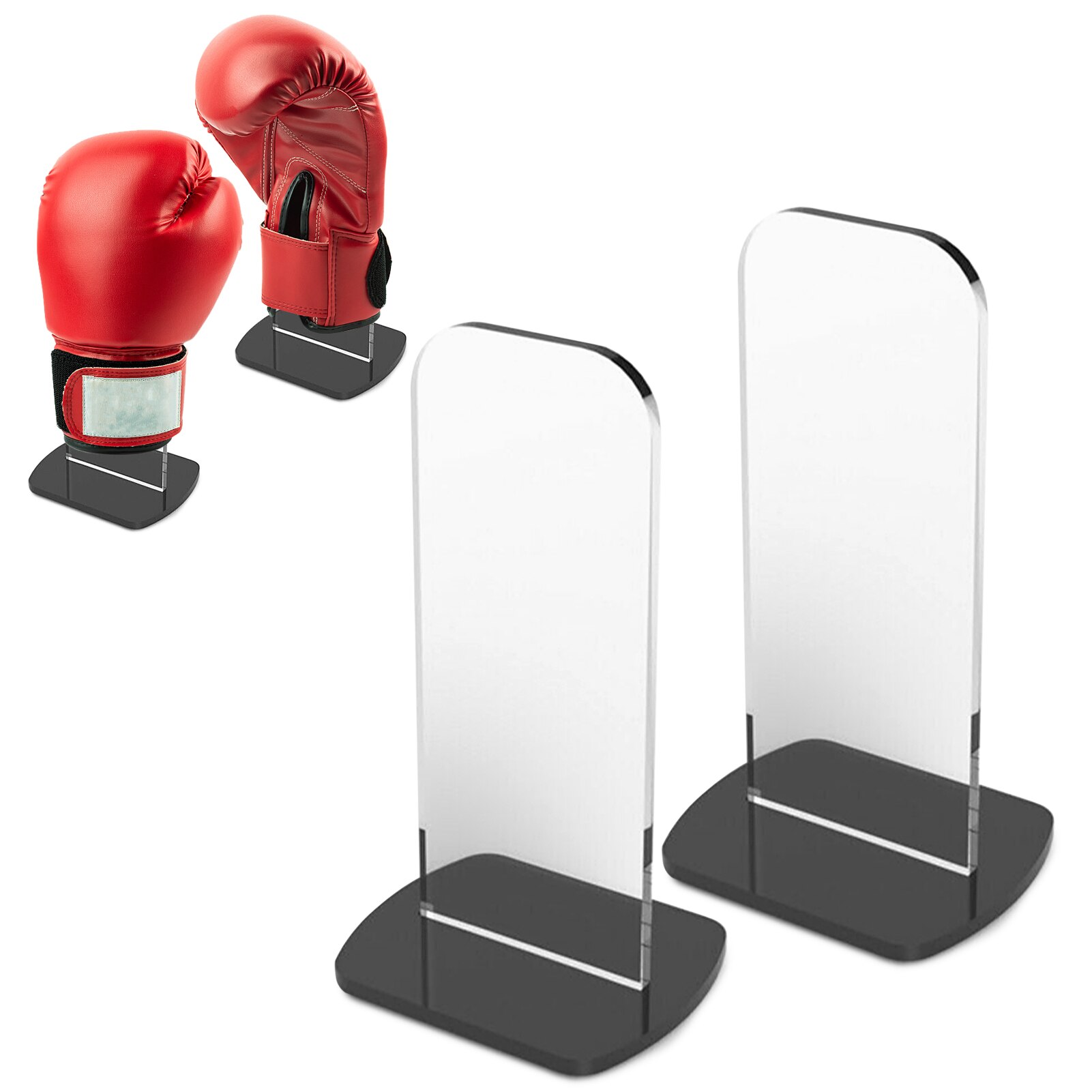 Guantes de boxeo con soporte Vertical, soporte de acrílico transparente, Vertical, autografiado: Type 3