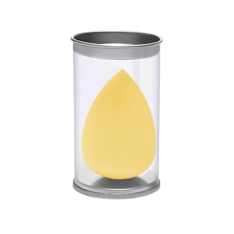 Borla cosmética para base de maquillaje, esponja hidrofílica en forma de gota de agua, no esponja de látex, herramienta de maquillaje de belleza para uso Dual en seco y mojado 1 ud.: Yellow
