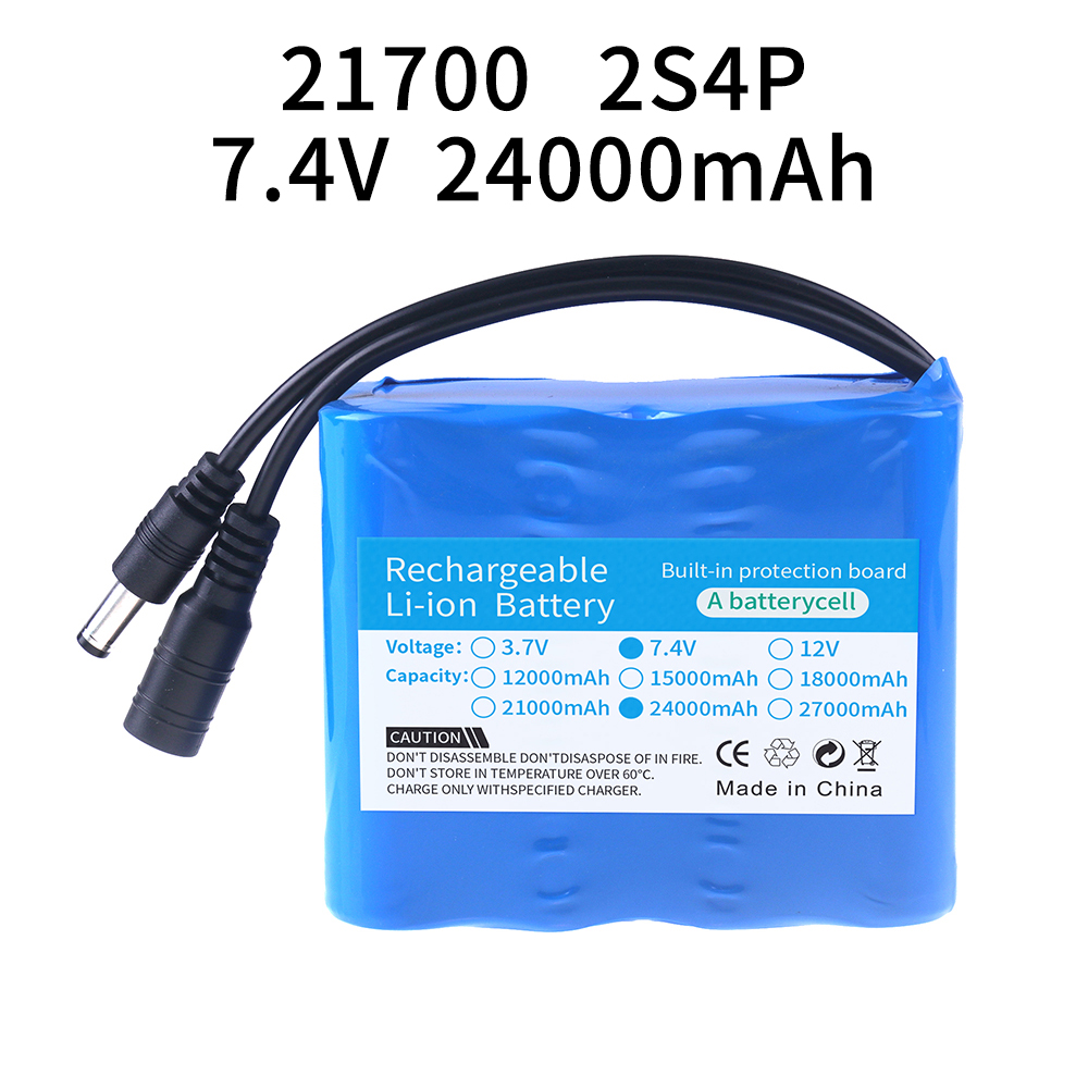 7.4v lithium-batterier 6000/12000/18000/24000 mah 21700 2s bådbatterier til fjernstyrede agnbåde, agnfodringsbåd