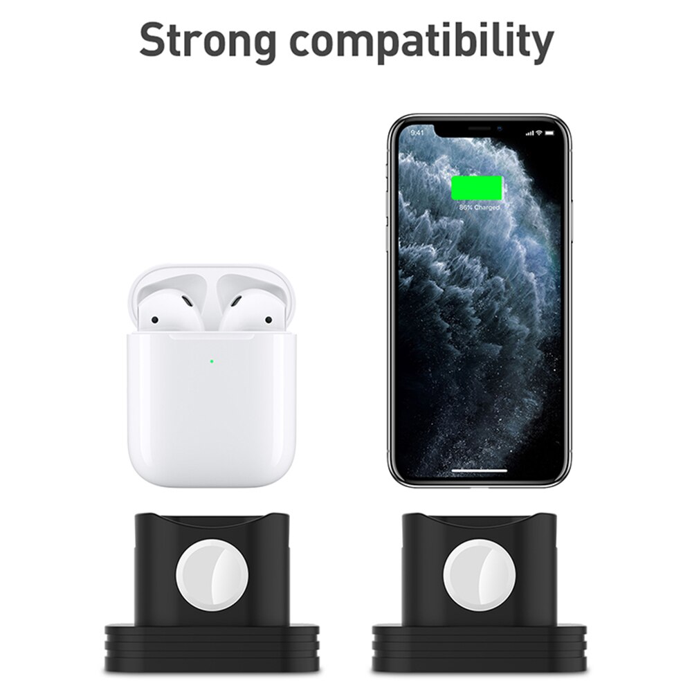 Voor Airpods Case Charger 2 In 1 Opladen Dock Station Station Charger Zachte Siliconen Bureau Oplaadstation Anti-Fall standhouder