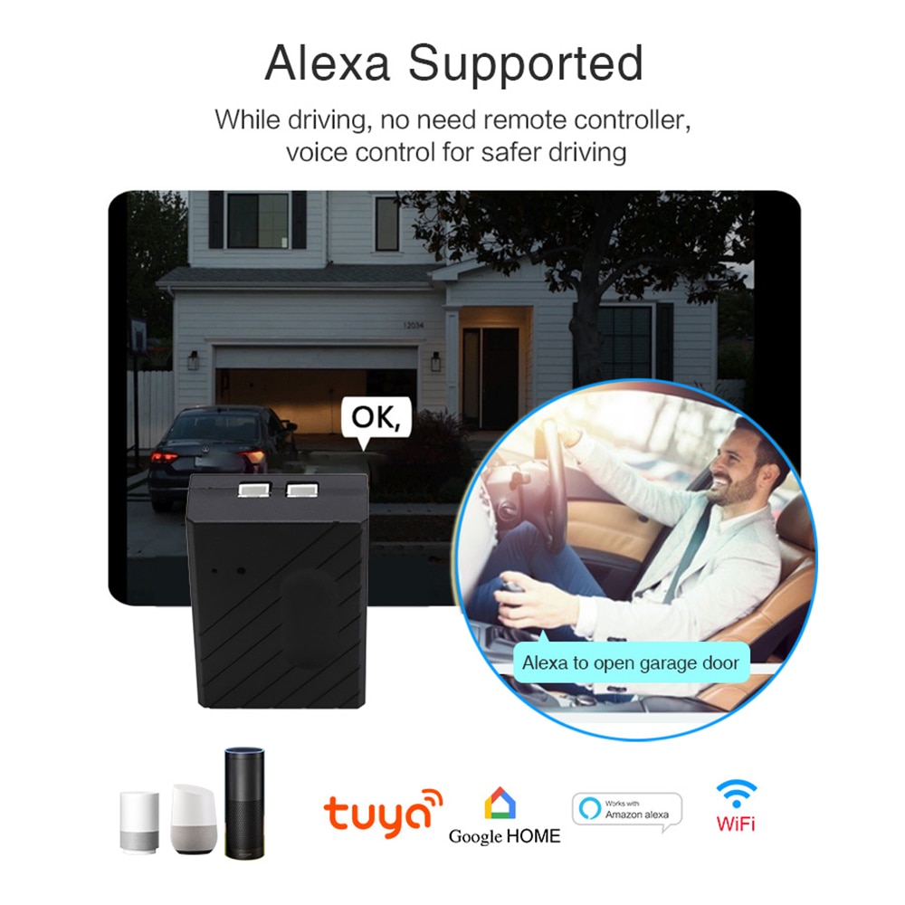 Smart Home Automation Smart Garage Opener Compatible With Alexa Echo Google Home Smart Life Tuyasmart APP