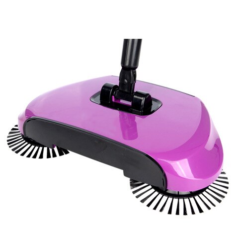 Stainless Steel Sweeping Machine Push Type Magic Broom Dustpan Handle Household Vacuum Cleaner Hand Push Sweeper Floor Robotic: purple