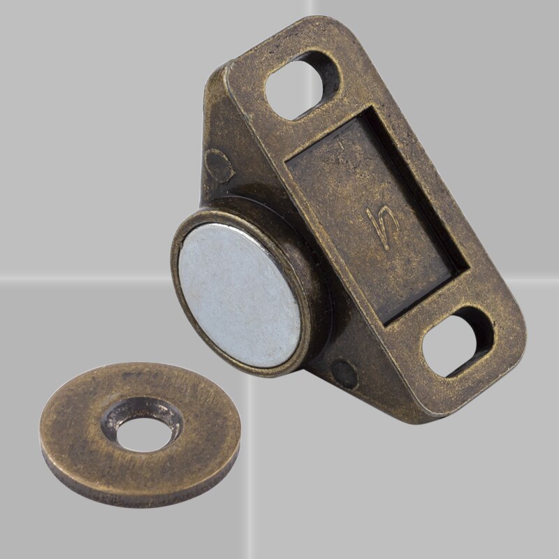 Strong Magnetism Catches Door Stopper Retro Furniture Fittings Zinc Alloy Bronze Neodymium Magnet Latch for Cupboard Cabinet