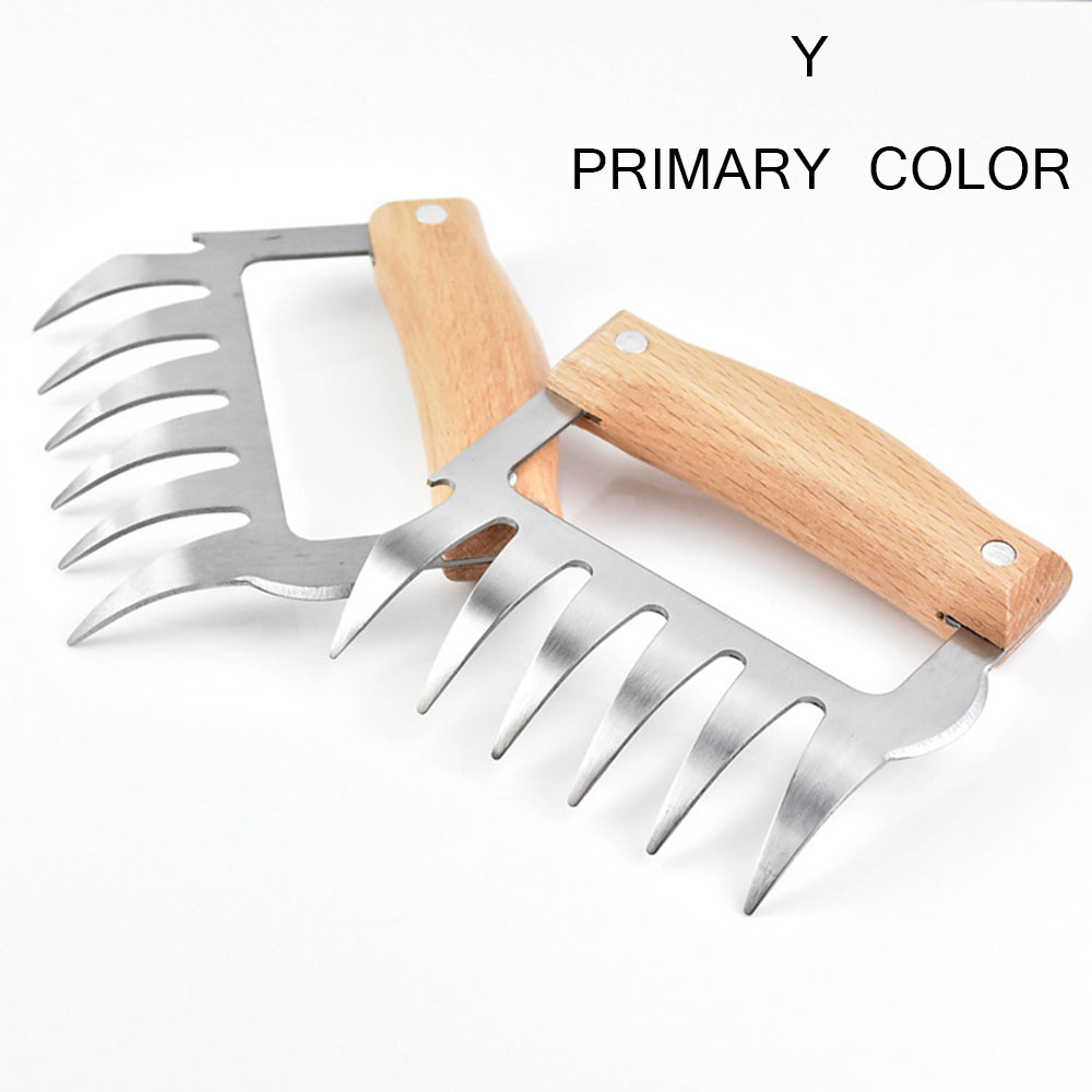 1 sztuk widelce niedźwiedzi pazur ze stali nierdzewnej drewniany uchwyt mięwięc podzielone łzawienie ciało wielofunkcyjne mięwięc strzęp wieprzowina zacisk narzędzie robić grillowania