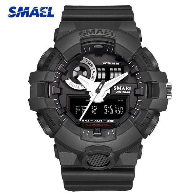 SMAEL Blue Camouflage Sports Watches Men Digital Wrist watches Man Student Quartz Electronic Dual Display Wristwatches: WS-1642A-05