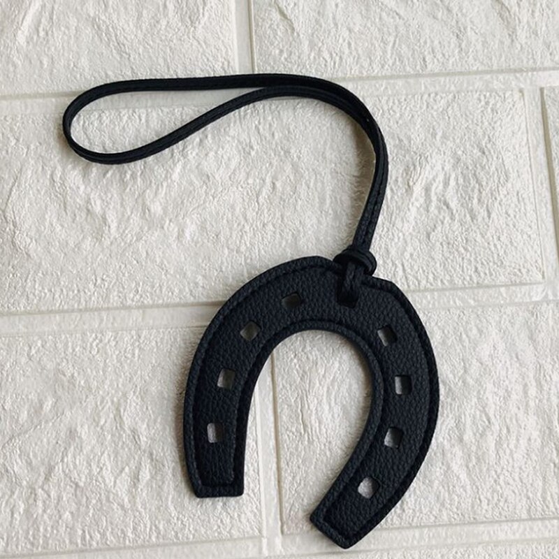 1 stk pu læder hestehov hestesko nøglering håndtaske nøgleringe nøglering holder charm taske pung tilbehør til kvinder og piger