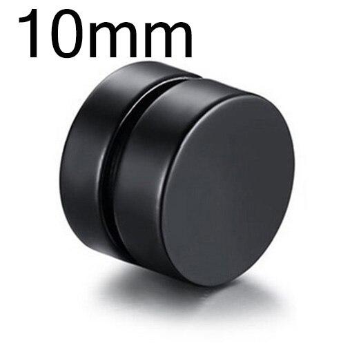 Runde SchöNe Kreis Nicht durchbohren 1PC Starke Magneten Magnet Ohr Mens Clip etwa6mm/8mm/10mm/12mm5 Farben Mädchen Ohrringe: 10mm Schwarz